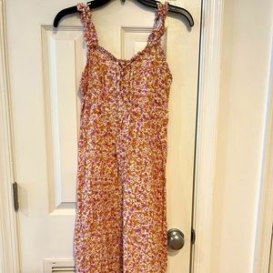 Floral Midi Dress with Front Slit